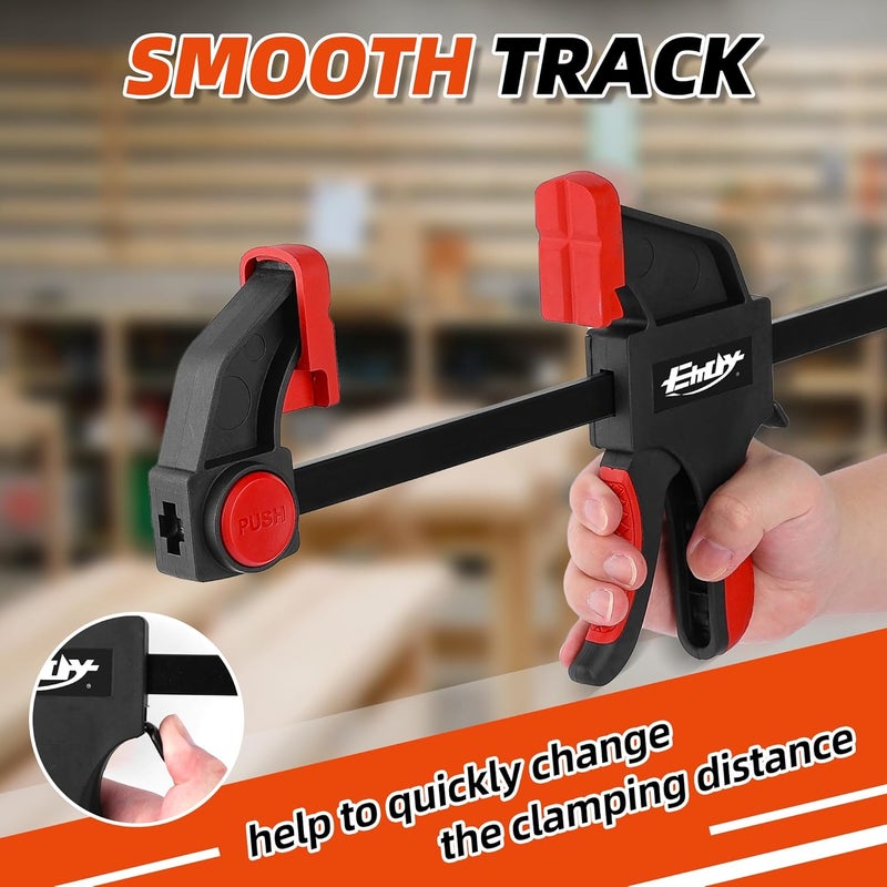 EHDY 24" Bar Clamps for Woodworking, 2-Piece One-Handed Clamp/Spreader, Light-Duty Quick-Change F Clamp with 170 lbs Load Limit - Image 5